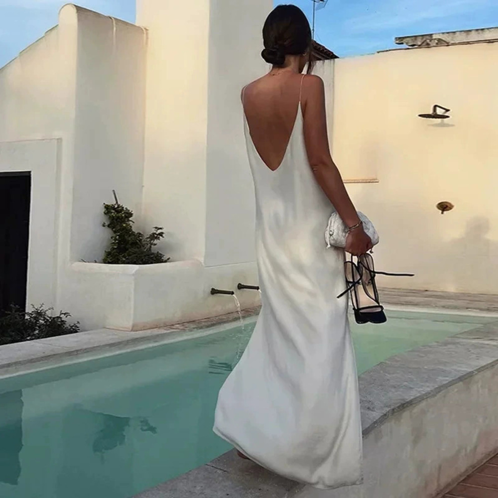 ZARA Early Spring Backless Sleeveless Double Layer Spaghetti Strap Dress